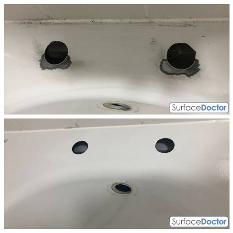 Bath repair Glasgow case study - Bath Repair Glasgow technician assessing damage on a Victorian cast iron bath in a Hyndland tenement on Novar Drive